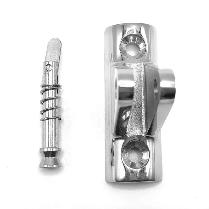 Amadget 2 PCS Bimini Top Deck Hinge 90Â°Fitting Concave Base Hardware with Quick Release Pin 316 Stainless Steel with Screws - Image 5